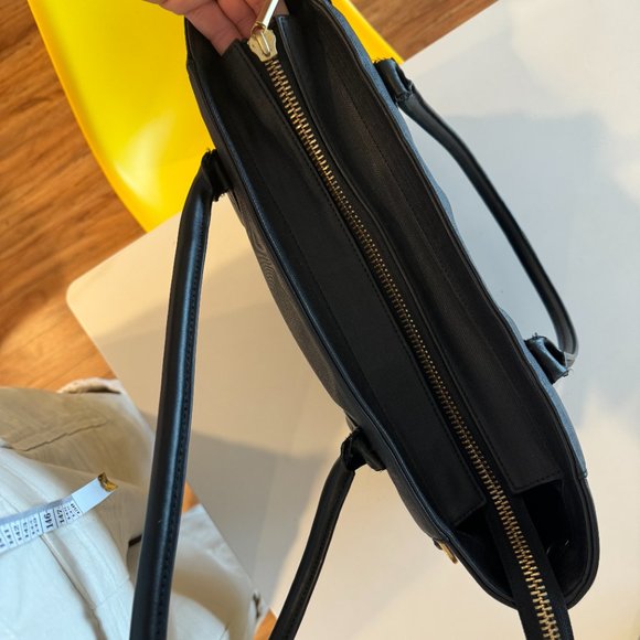 Dagne Dover Signature Classic Coated Canvas Tote Onyx - Picture 6 of 7